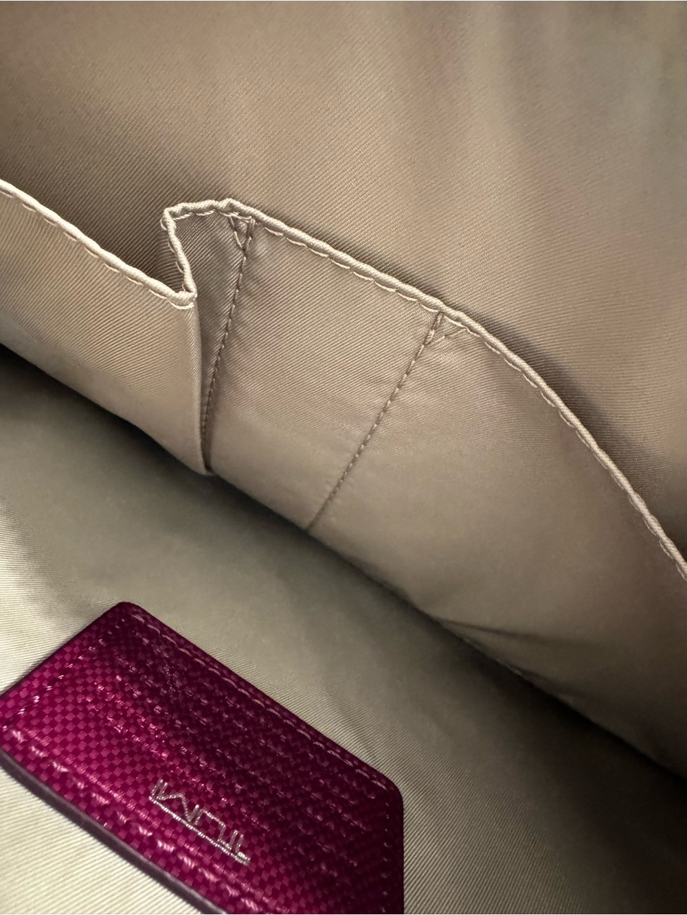 Tumi Purple Slim Leather Crossbody Travel Bag - Picture 4 of 4